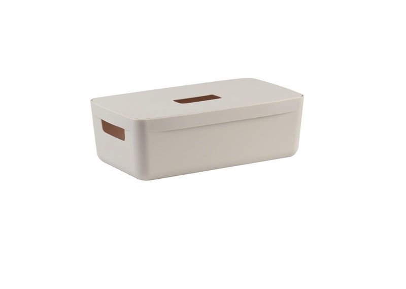 INABOX Home 5L Plastic Storage Box with Lid - Durable COPP+HOMO PP, Natural Design | Secure & Compact for Home Storage - Australian Design Quality - Image 2