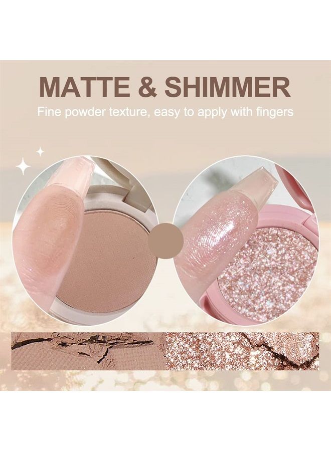 Erinde 4 Colors Eyeshadow Palette, Matte Shimmer Quartet, High Pigmented, Long Lasting, Ultra-Blendable, Rich Colors with Velvety Texture Eye Makeup Palette with Mirror, Great for Travel M01# - Image 3