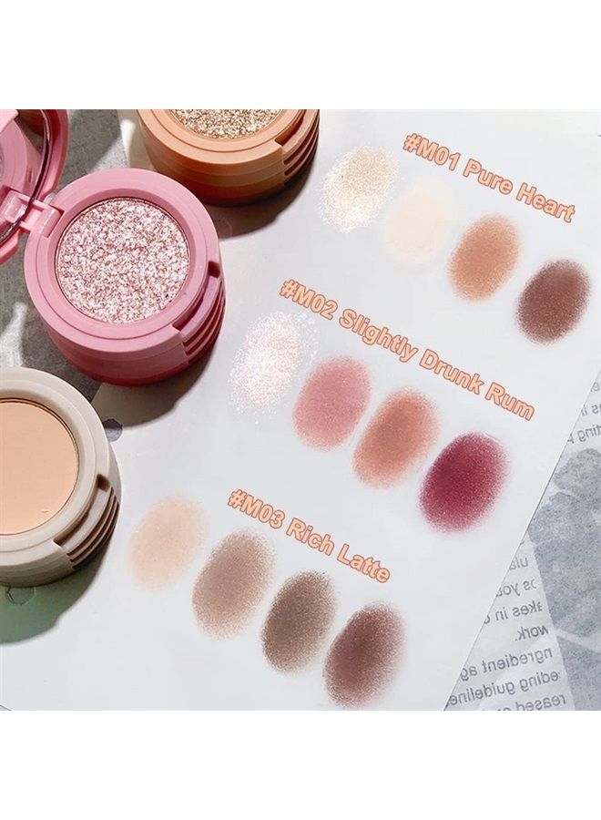 Erinde 4 Colors Eyeshadow Palette, Matte Shimmer Quartet, High Pigmented, Long Lasting, Ultra-Blendable, Rich Colors with Velvety Texture Eye Makeup Palette with Mirror, Great for Travel M01# - Image 5