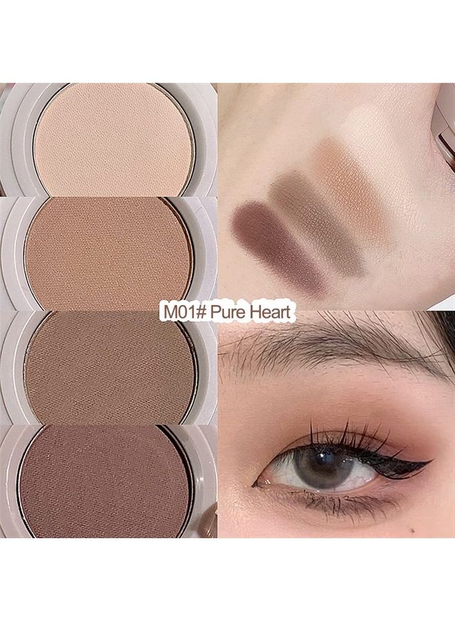 Erinde 4 Colors Eyeshadow Palette, Matte Shimmer Quartet, High Pigmented, Long Lasting, Ultra-Blendable, Rich Colors with Velvety Texture Eye Makeup Palette with Mirror, Great for Travel M01# - Image 2