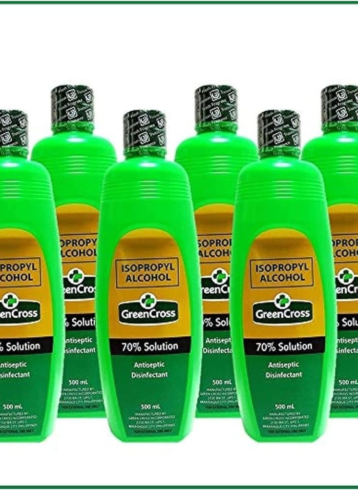 GreenCross - Isopropyl Alcohol 70% Antiseptic Disinfectant 500l ML  6 BOTTLE - Image 1