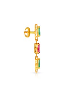Malabar Gold and Diamonds 22 Carat 916 Purity Precia Gemstone Earrings PRGGEN318ER1Y  - Image 2