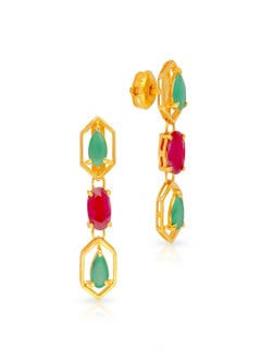 Malabar Gold and Diamonds 22 Carat 916 Purity Precia Gemstone Earrings PRGGEN318ER1Y  - Image 1