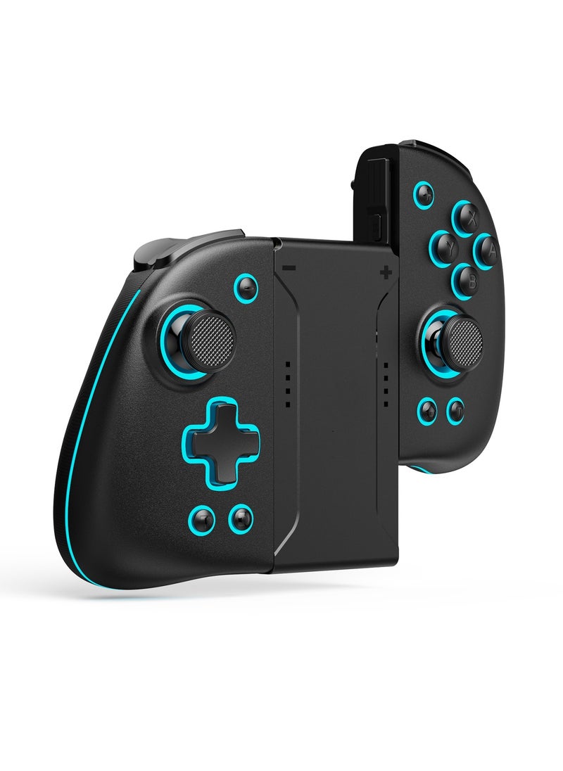 LinYuvo KS47 Wireless Joy Pad Controller for Switch/OLED with 8 Colors Adjustable LED,Hall Effect Joysitck/Back Map on/Turbo(Black)  - Image 1