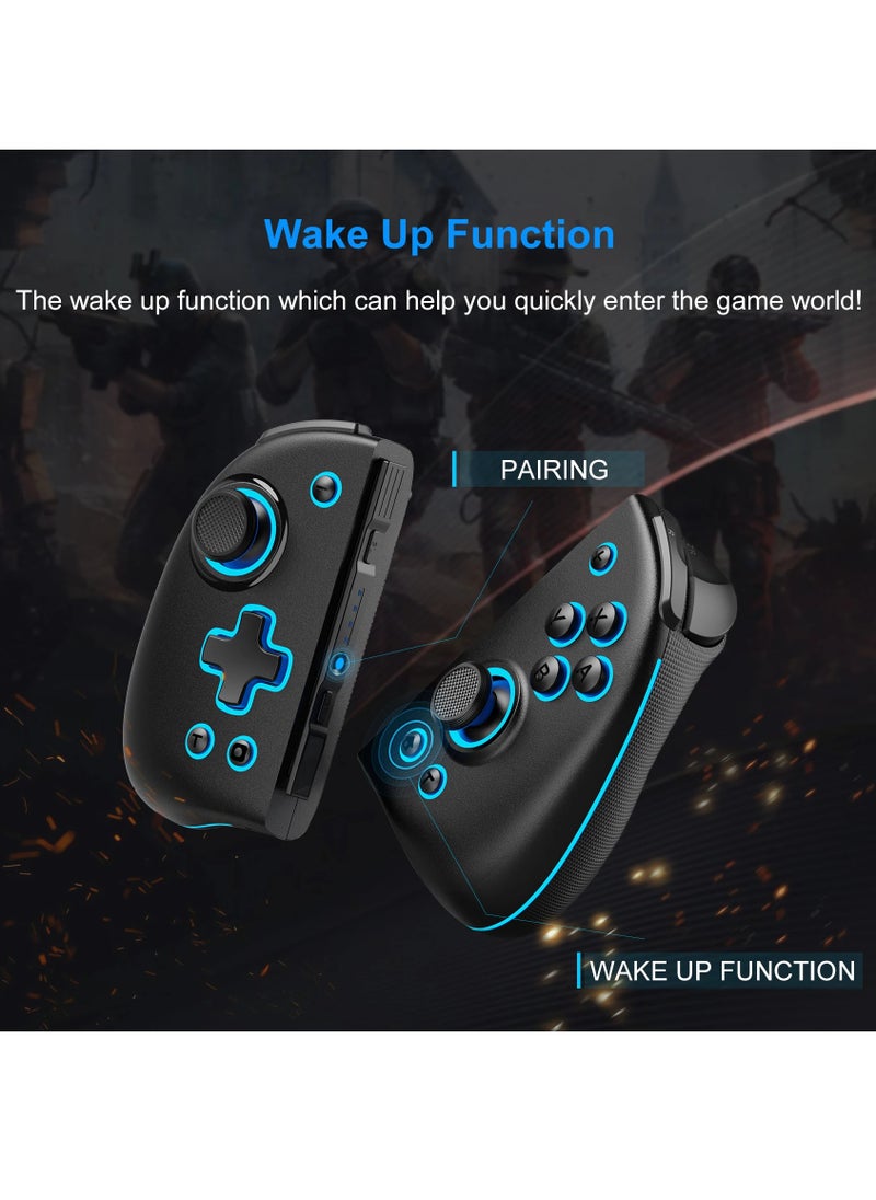 LinYuvo KS47 Wireless Joy Pad Controller for Switch/OLED with 8 Colors Adjustable LED,Hall Effect Joysitck/Back Map on/Turbo(Black)  - Image 2