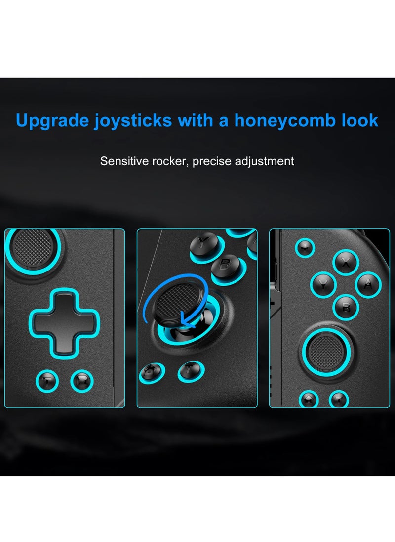 LinYuvo KS47 Wireless Joy Pad Controller for Switch/OLED with 8 Colors Adjustable LED,Hall Effect Joysitck/Back Map on/Turbo(Black)  - Image 3
