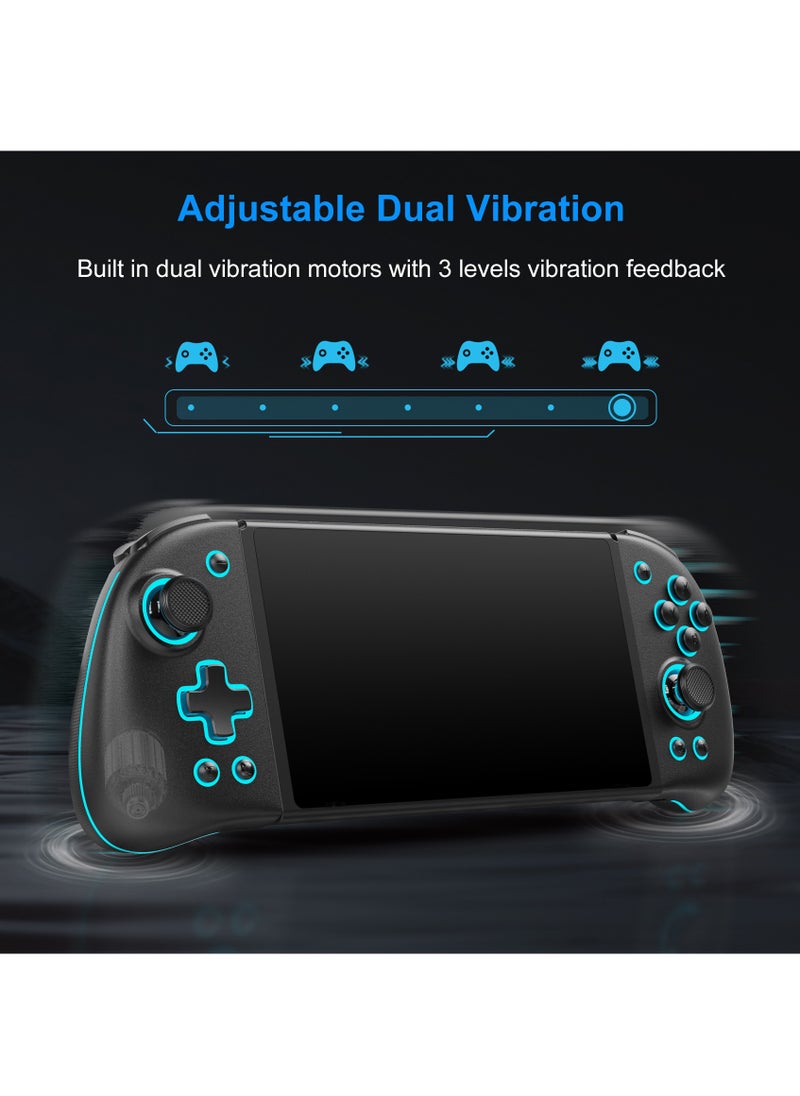 LinYuvo - KS47 Wireless Joy Pad Controller for Switch/OLED with 8 Colors Adjustable LED,Hall Effect Joysitck/Back Map on/Turbo(Black) - Image 1