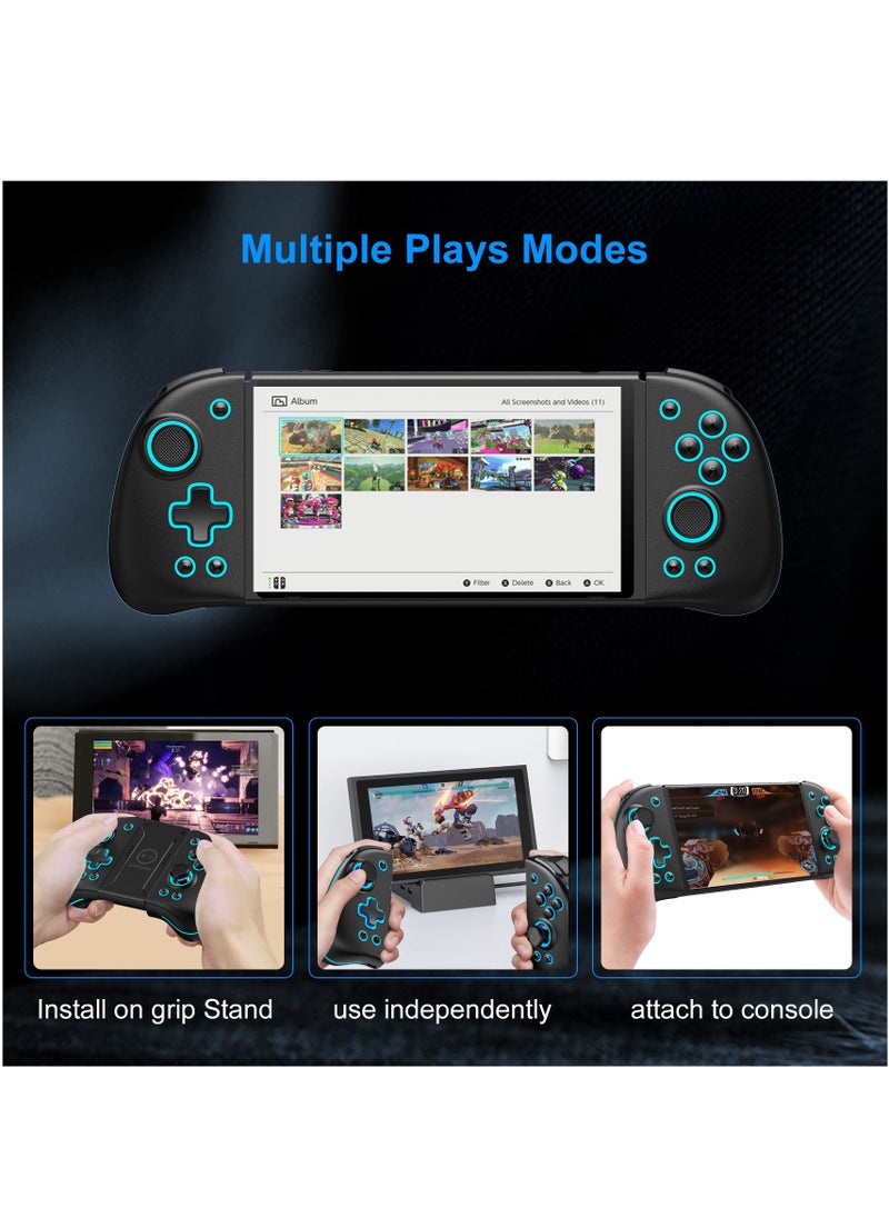 LinYuvo - KS47 Wireless Joy Pad Controller for Switch/OLED with 8 Colors Adjustable LED,Hall Effect Joysitck/Back Map on/Turbo(Black) - Image 1