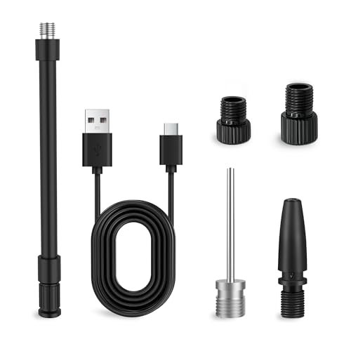 Woowind Presta and Schrader Valve Adapter Ball Needle with USB Cable, Application for Car,Bike,Ball - Image 1