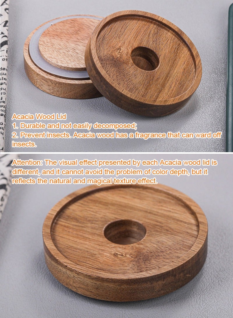 تابيت جرة تخزين زجاجية سعة 1000 مل بغطاء خشب طبيعي - حاوية طعام محكمة الإغلاق لتنظيم المطبخ - Image 5