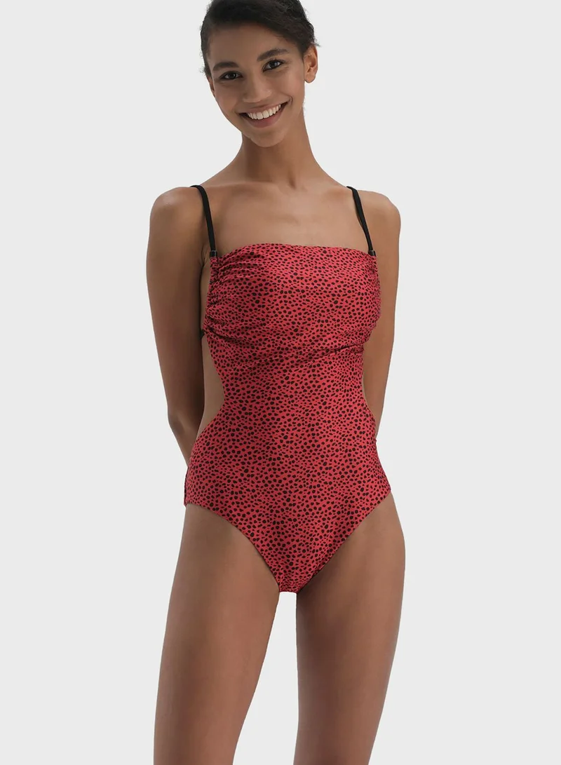 dagi Leopard Print Cut Out Swimsuit