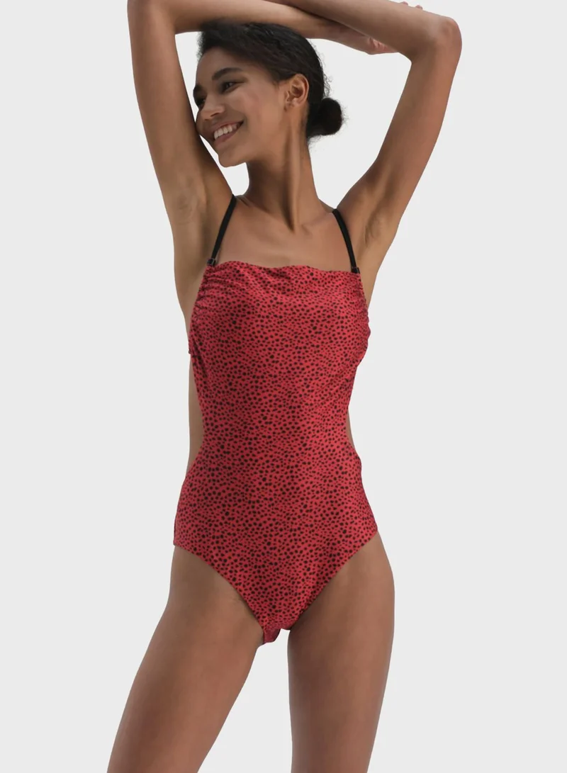 dagi Leopard Print Cut Out Swimsuit