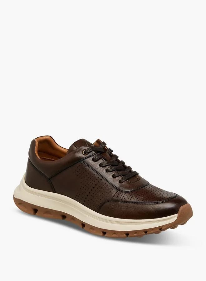 دوتشيني Men's Perforated Panelled Lace-Up Sneakers