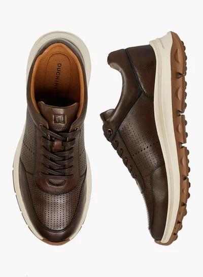دوتشيني Men's Perforated Panelled Lace-Up Sneakers