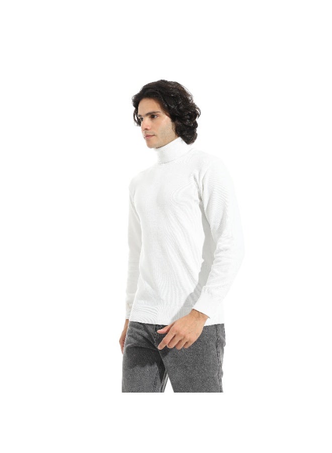Andora Long Sleeves High Collar Pullover_Off-White - Image 4