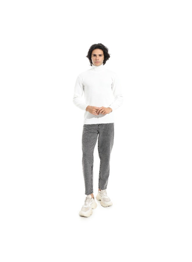 Andora Long Sleeves High Collar Pullover_Off-White - Image 5