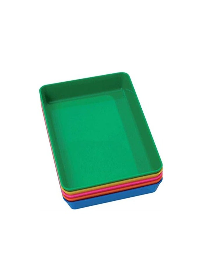 Buself CHILD Set of 5 Small Coloured Trays (Each Tray approx 5" x 7" x 1") _ Premium Quality - Image 1