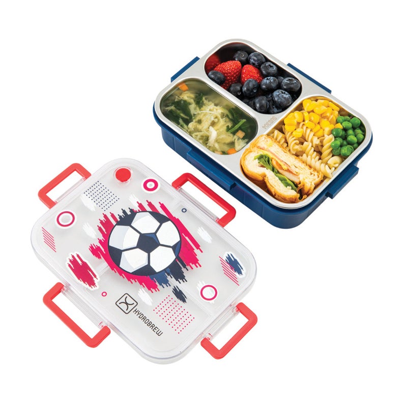 HydroBrew Steel Core Bento Lunch Box 3 Compartment 750ml – Champion navy - Image 5