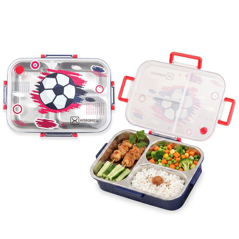 HydroBrew Steel Core Bento Lunch Box 3 Compartment 750ml – Champion navy - Image 1