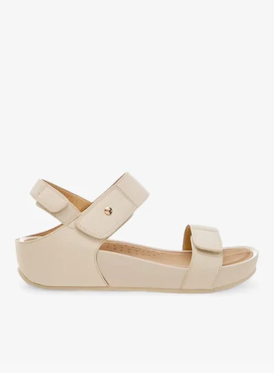 Flora Bella By Shoexpress Women Textured Strap Sandals with Hook and Loop Closure