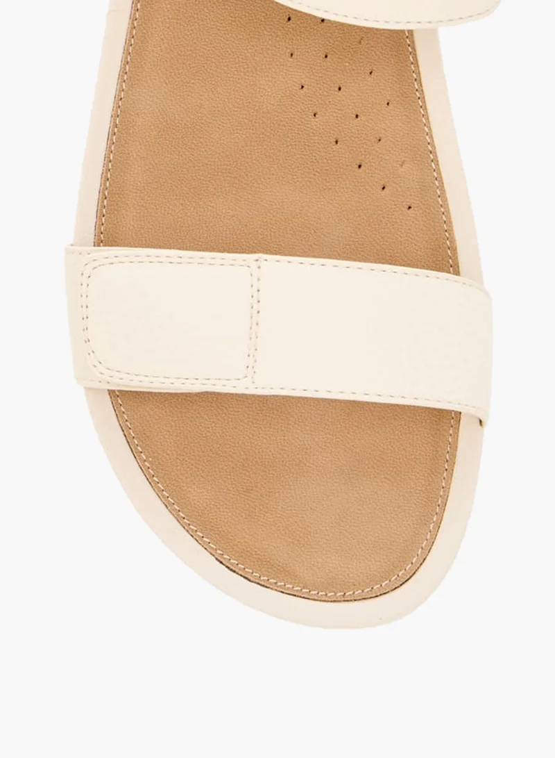 Flora Bella By Shoexpress Women Textured Strap Sandals with Hook and Loop Closure