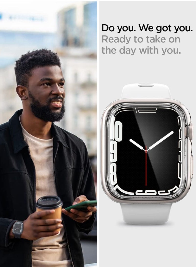 Spigen - Ultra Hybrid Apple Watch Series 8 / 7 45mm Case with Screen Protector - Crystal Clear - Image 1