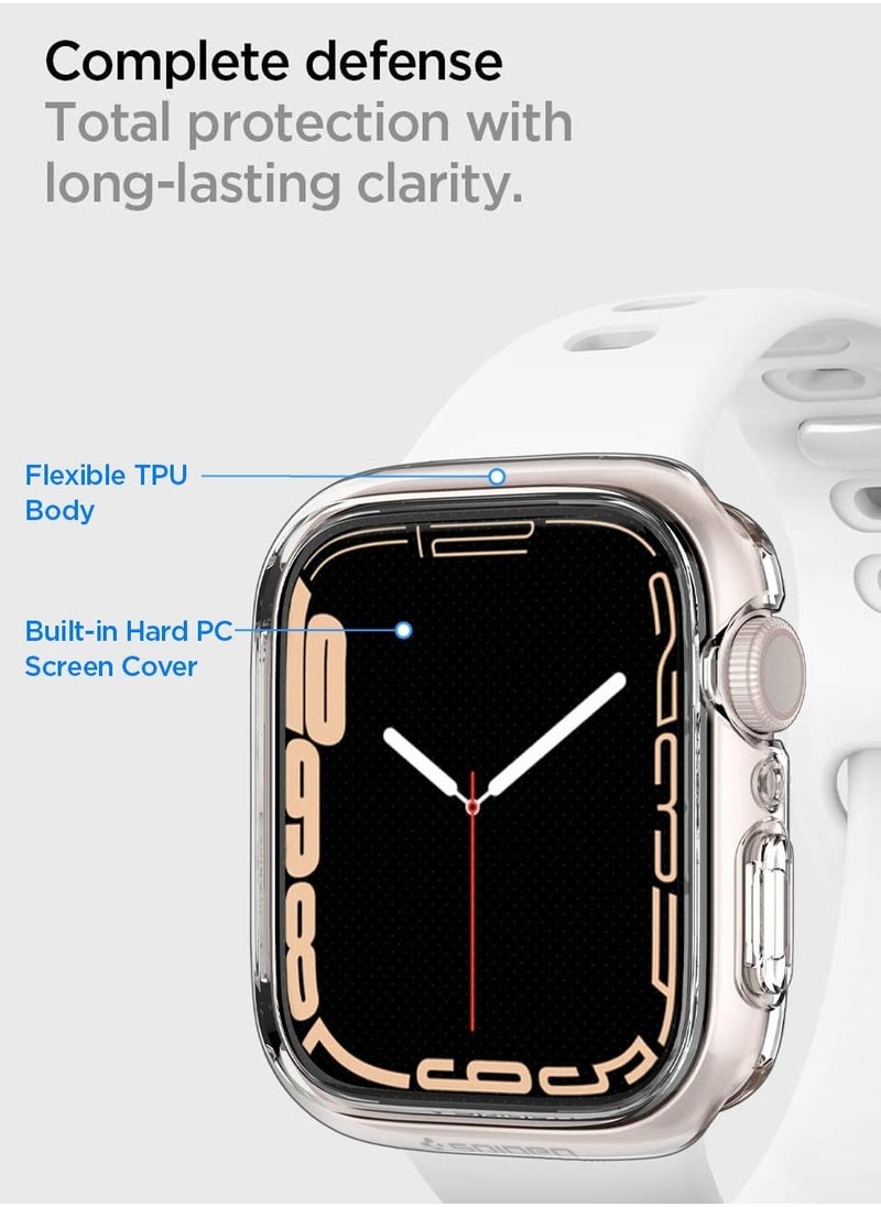Spigen - Ultra Hybrid Apple Watch Series 8 / 7 45mm Case with Screen Protector - Crystal Clear - Image 1