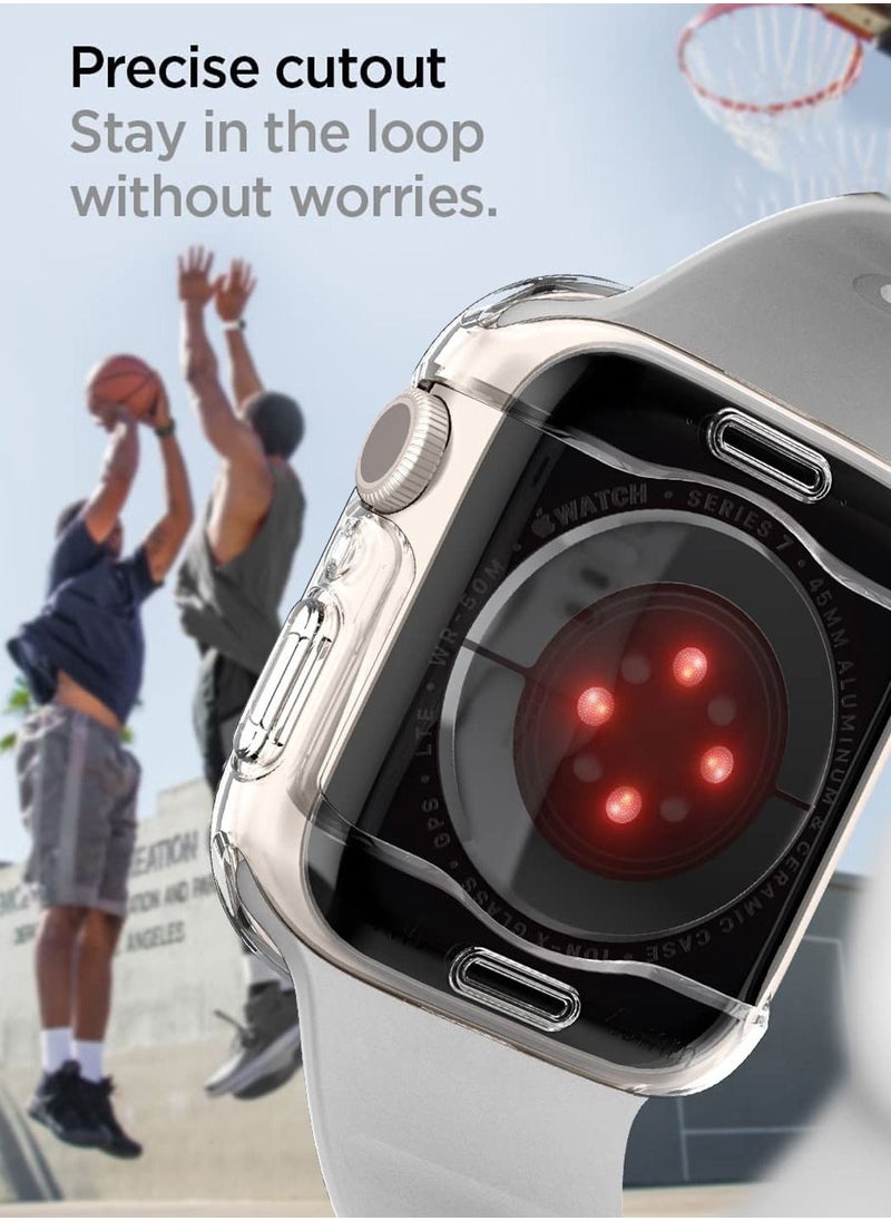 Spigen - Ultra Hybrid Apple Watch Series 8 / 7 45mm Case with Screen Protector - Crystal Clear - Image 1