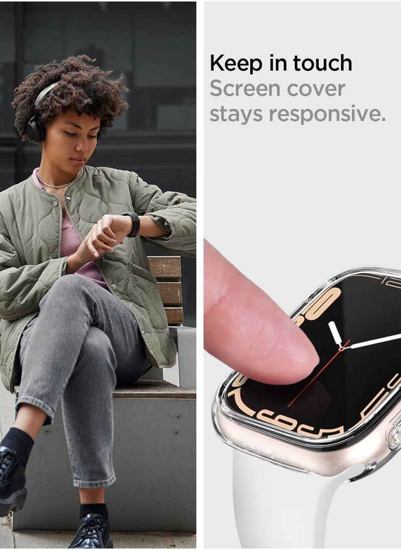 Spigen - Ultra Hybrid Apple Watch Series 8 / 7 45mm Case with Screen Protector - Crystal Clear - Image 1