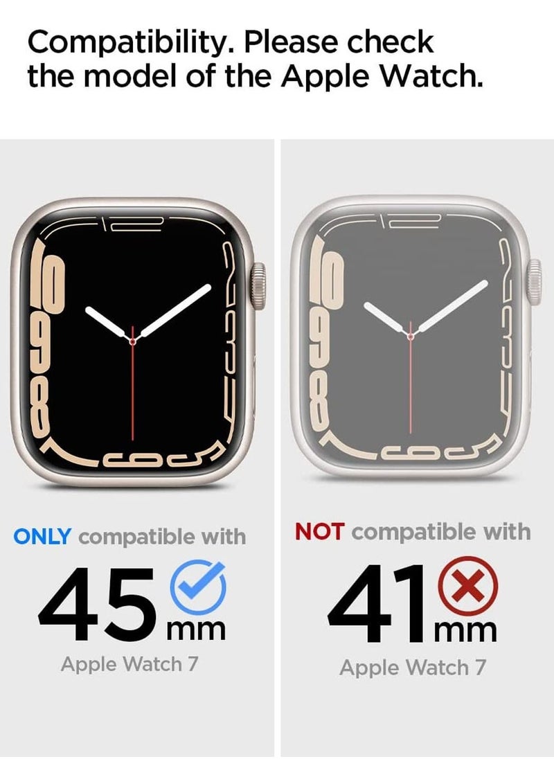 Spigen - Ultra Hybrid Apple Watch Series 8 / 7 45mm Case with Screen Protector - Crystal Clear - Image 1