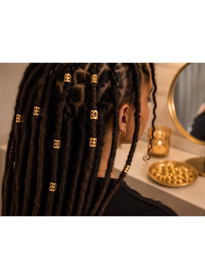 30 PCS Gold Hair Rings for Braids, Adjustable Metal Hair Cuffs for Braids, Dreadlocks, Twists & Hijab Styling, Reusable Hair Accessories - Image 2