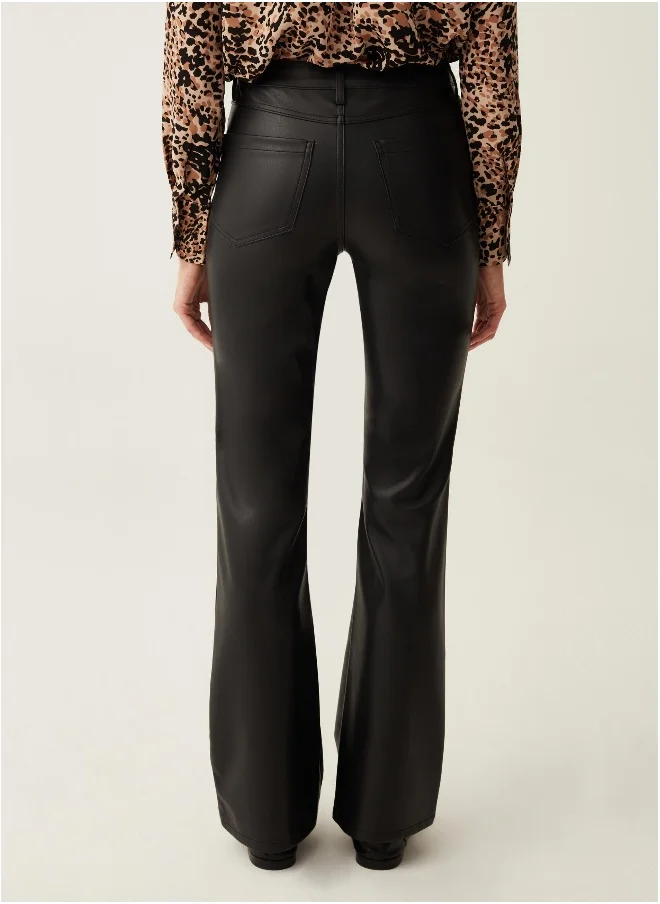 Ovs Glossy-effect bootcut-fit trousers