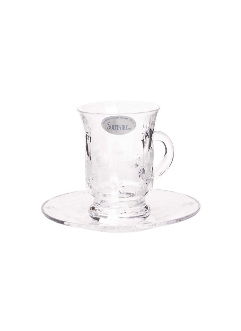Alsaif home Crystal Tea Cup Set 6 Pieces - Saif Home 