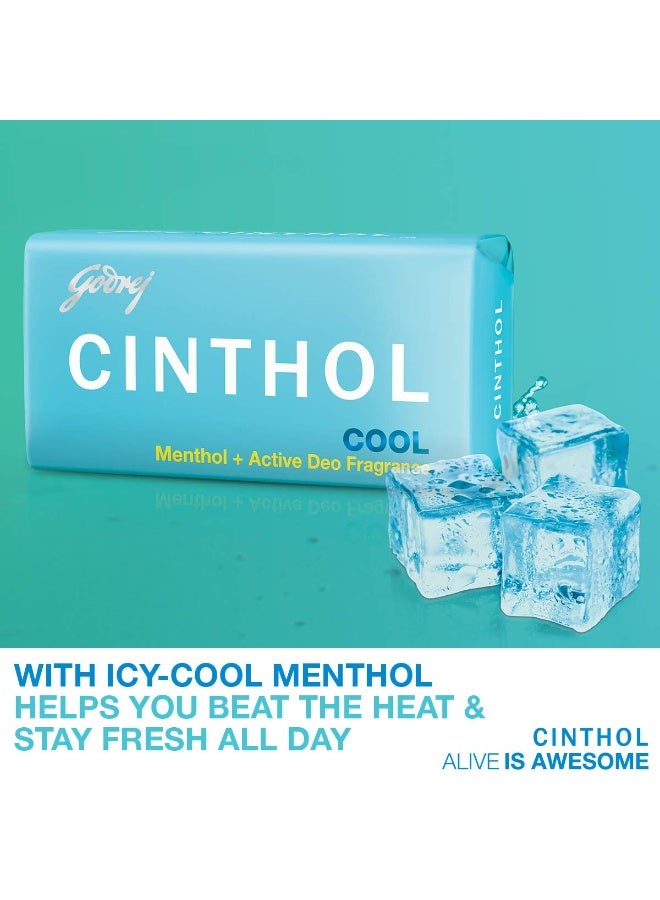 سينثول صابون سينثول كول (Cinthol Cool)، 100 جم (عبوة من 5 قطع) | بتركيبة المنثول المنعشة (تأثير التبريد الفائق) | صابون للاستحمام | صابون من الدرجة الأولى (Grade 1) | لجميع أنواع البشرة - Image 2