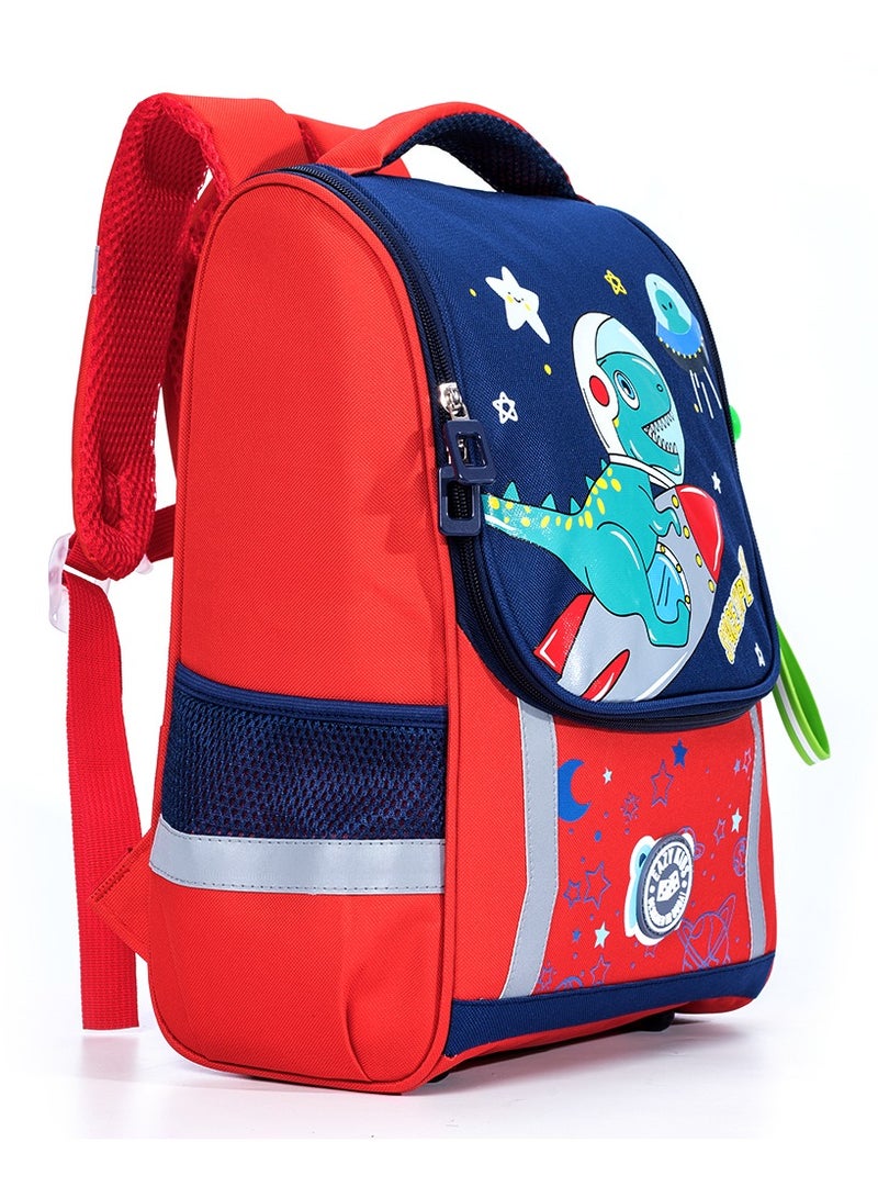 Eazy Kids Kids School Bag Dino in Space - Red - Image 4