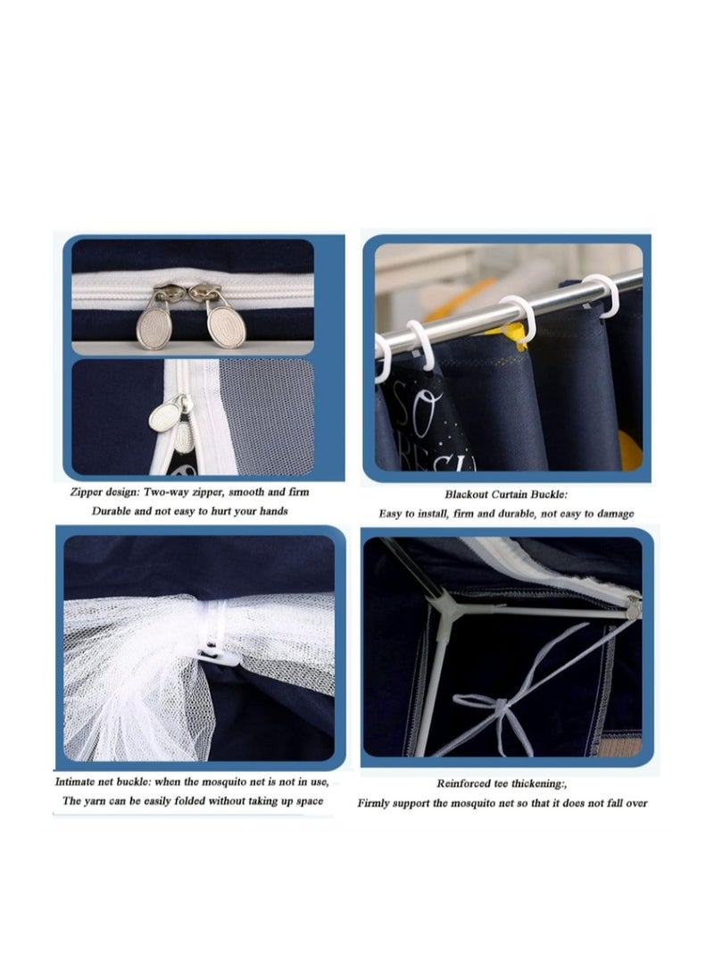 Y&D Bed Canopy Tents Curtain Blackout Curtain Single Bed Tent Curtain Student Shading Cloth Bed Canopy Mosquito Net Student Sleep Privacy Protection  - Image 5