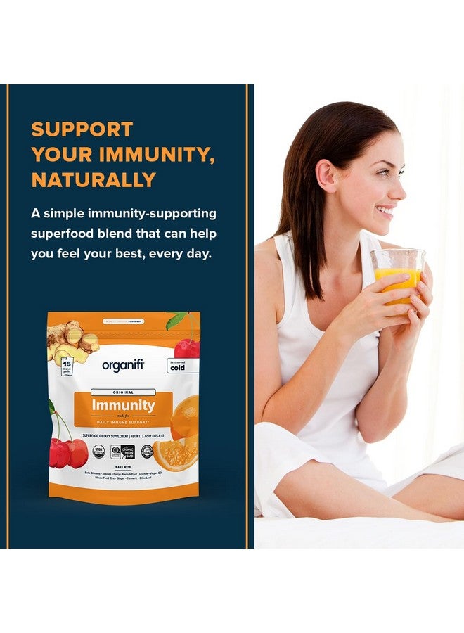 Organifi Organifi Immunity - Organic Superfood Immunity Support - 15 Single Serve Packets - Immunity Powder for T Cell Production and Upper Respiratory Health - Mushroom Beta Glucans, Vitamin C, D and Zinc - Image 3