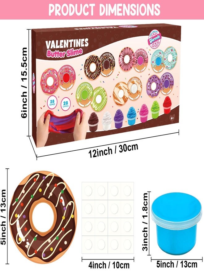 SURCVIO 28 Pack Valentines Day Gifts for Kids, Butter Slime with Greeting Card Stress Relief Fidget Toy for Kids Classroom Valentine's Gifts Exchange - Image 3