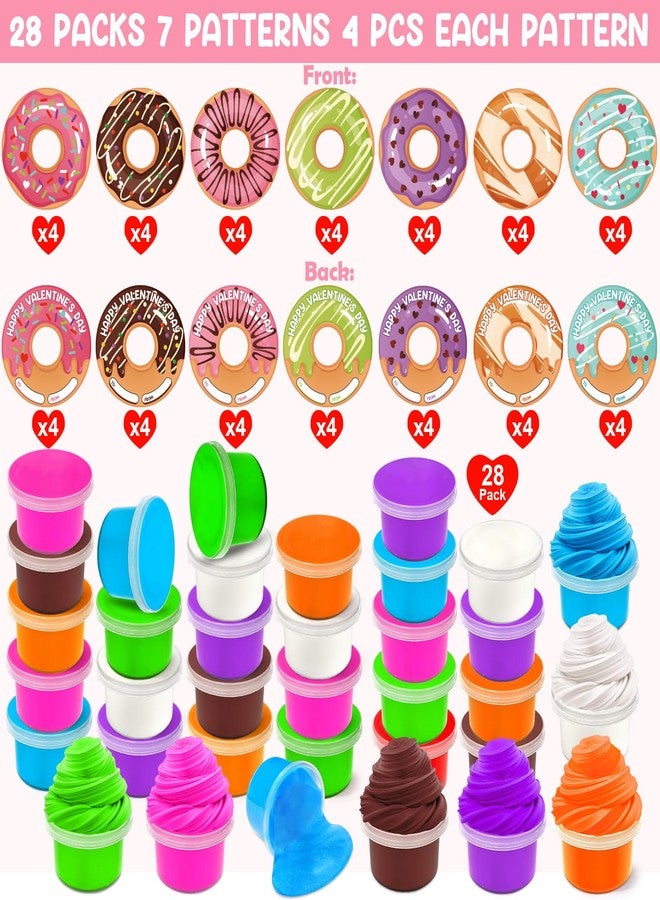SURCVIO 28 Pack Valentines Day Gifts for Kids, Butter Slime with Greeting Card Stress Relief Fidget Toy for Kids Classroom Valentine's Gifts Exchange - Image 2