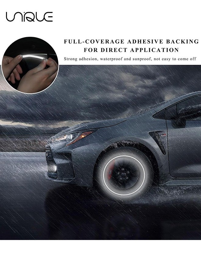 Unique 20PCS Reflective Car Wheel Decorative Stripe Stickers, Anti-Scratch Night Safety Warning Sticker, Fluorescent Auto Tire Rims Decal, Universal Vehicle Exterior Decor Accessories (Silver)  - Image 5