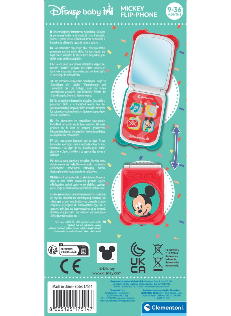 Disney Baby Mickey Mouse Interactive Flip Phone, Battery Operated | Musical Toy | Interactive Toy | Educational Toy | Early Learning Toy | Helps with Motor Skill Development| Perfect Gift for Baby and Toddler - Image 5