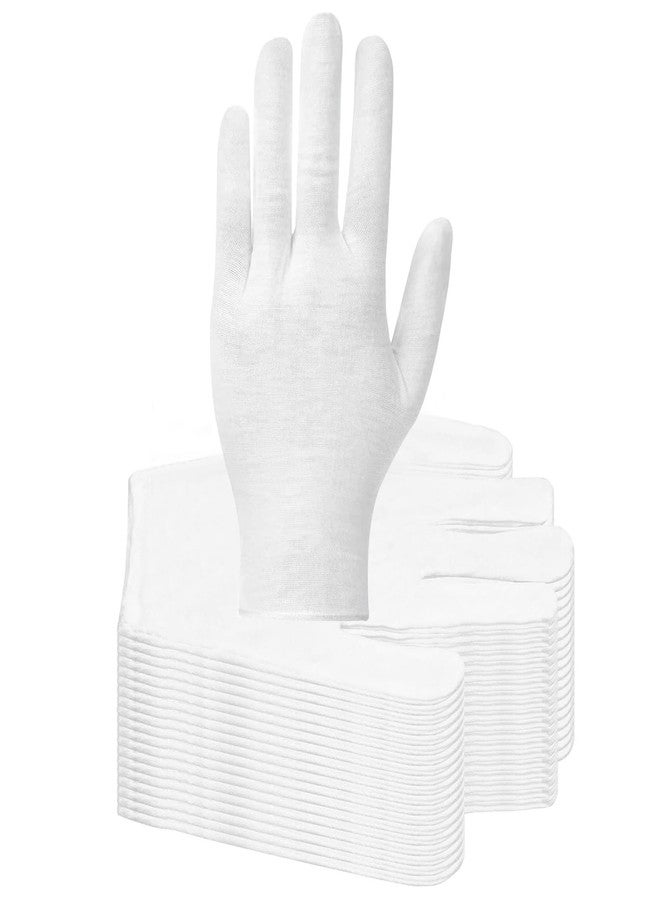 JDRGJTH 100 PCS White Cotton Gloves for Dry Hands White Cotton Gloves for Eczema Sleeping Cosmetic Moisturizing Eczema and Coin Jewelry Inspection Washable for Men and Women - Image 1