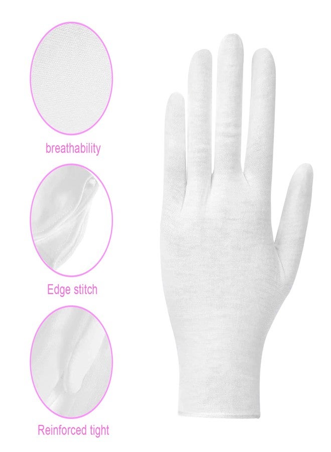 JDRGJTH 100 PCS White Cotton Gloves for Dry Hands White Cotton Gloves for Eczema Sleeping Cosmetic Moisturizing Eczema and Coin Jewelry Inspection Washable for Men and Women - Image 2