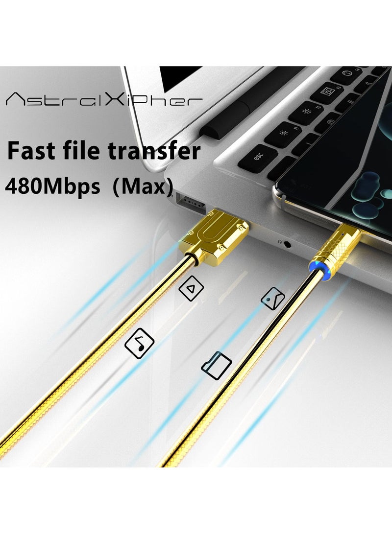 Astralxipher Golden Snake 2m PD100W USB-A to Micro USB Fast Charging Cable - Image 3