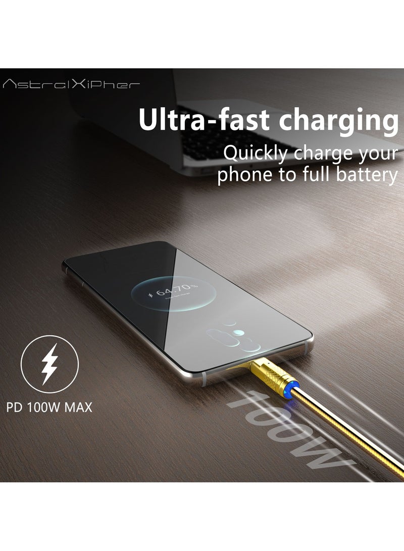 Astralxipher Golden Snake 2m PD100W USB-A to Micro USB Fast Charging Cable - Image 2