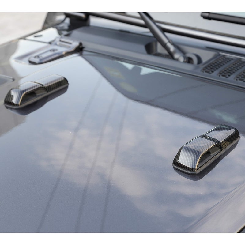 CheroCar غطاء زينة مفصل غطاء محرك CheroCar JL ملصقات ملحقات خارجية لجيب رانجلر JL جيب غلادياتور JT 20182025 من ألياف الكربون - Image 4