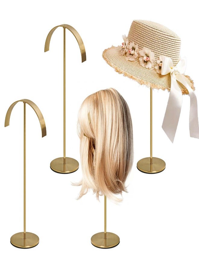 kolnlala Hat Display Stand, Gold Stainless Steel Hat Holder, 11.2 Inch Tall, Retail Store Rack for Hats, Wigs, Photography Studios, Salons (Gold, 4 Pcs) - Image 1