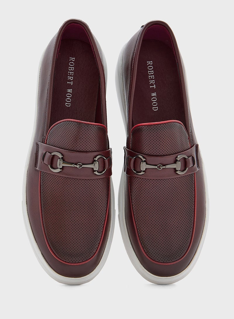 Robert Wood Buckle Detail Casual Slip Ons  - Image 4