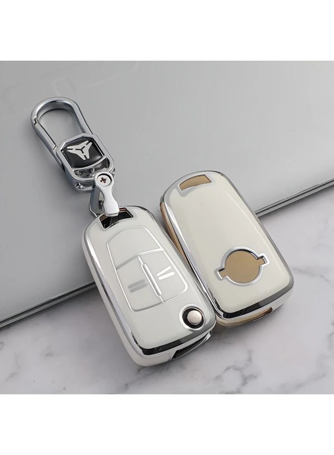 White Car Key Protective Case For Opel Astra Corsa Vauxhall Soft Rubber Cover - Image 3