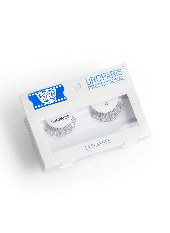 UROPARIS - 54 Eyelashes For Women - Tapered Handmade Eye Lashes | Lightweight False Lashes With Premium Virgin Hair | Invisible Band | For Glam Look & Enhance Beauty (Black) - 1 Pair - Image 1